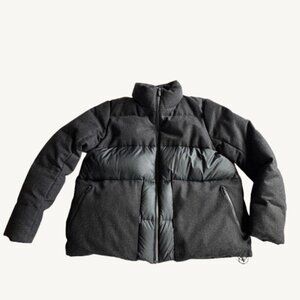 Lululemon Winter Chill Wool Jacket in Heathered Black Down Feather Size 8